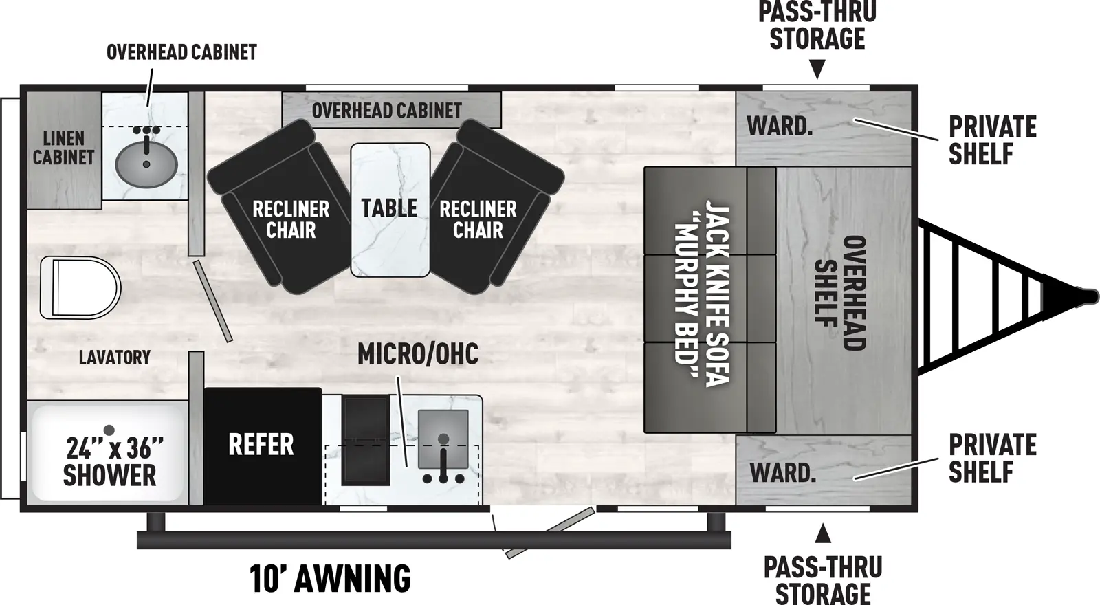 Viking Travel Trailers 18FQ Floorplan